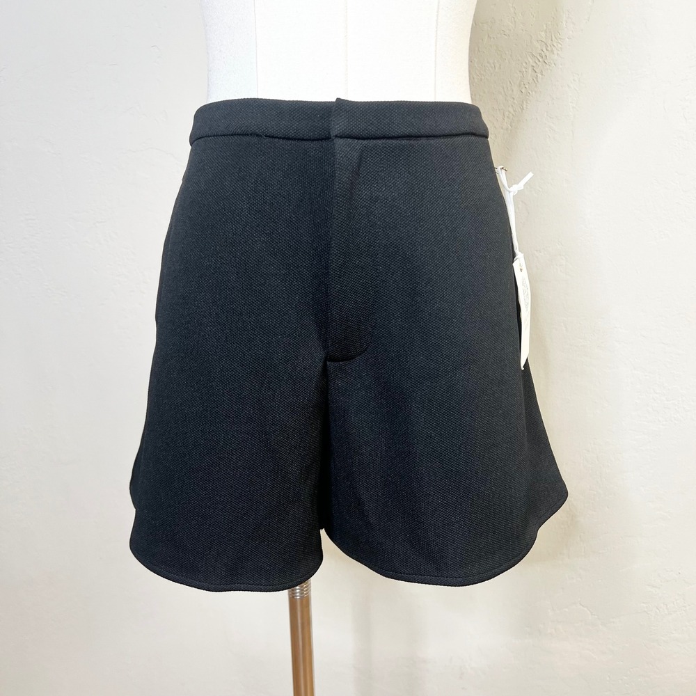 Tuckernuck Hyacinth House Black Textured High Rise Flared Shorts‎ Size XS NWT